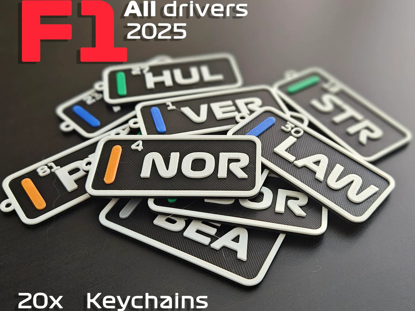 🏎️ F1 Formula 1 Driver Tags Keychain – Show Off Your Racing Passion!